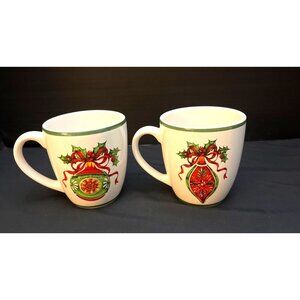 Christopher Radko Holiday Traditions Coffee Mugs Set of 2